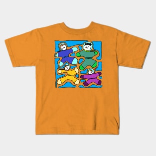 Astronauts Caught by Liquid Monster on the Pink Planet Kids T-Shirt